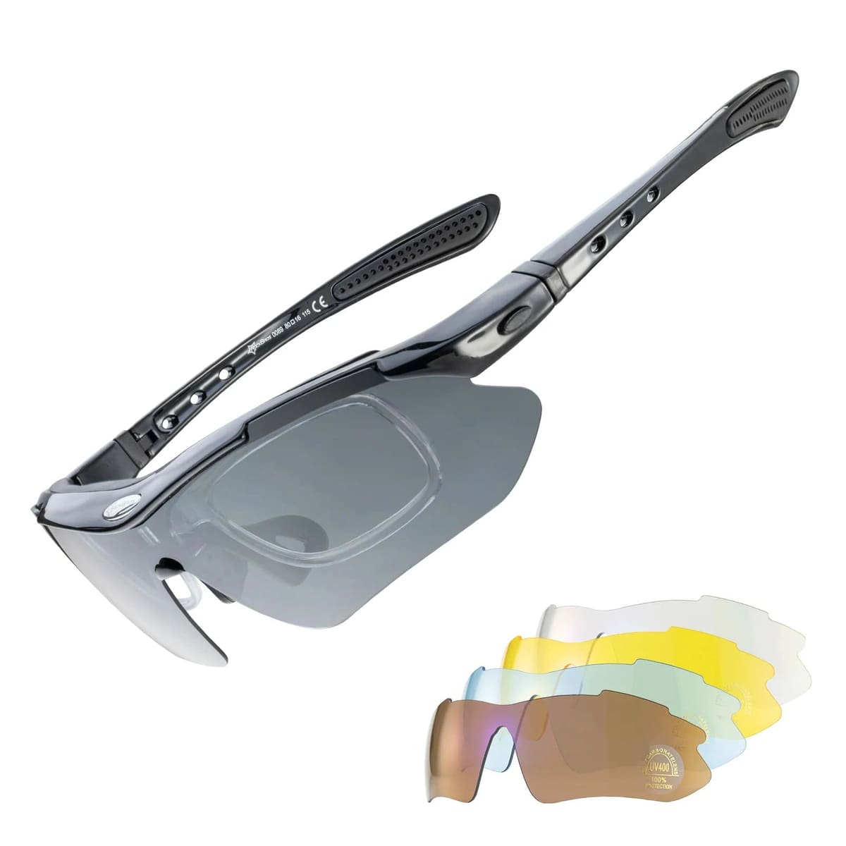 Polarized Sports Sunglasses for Cycling - Black