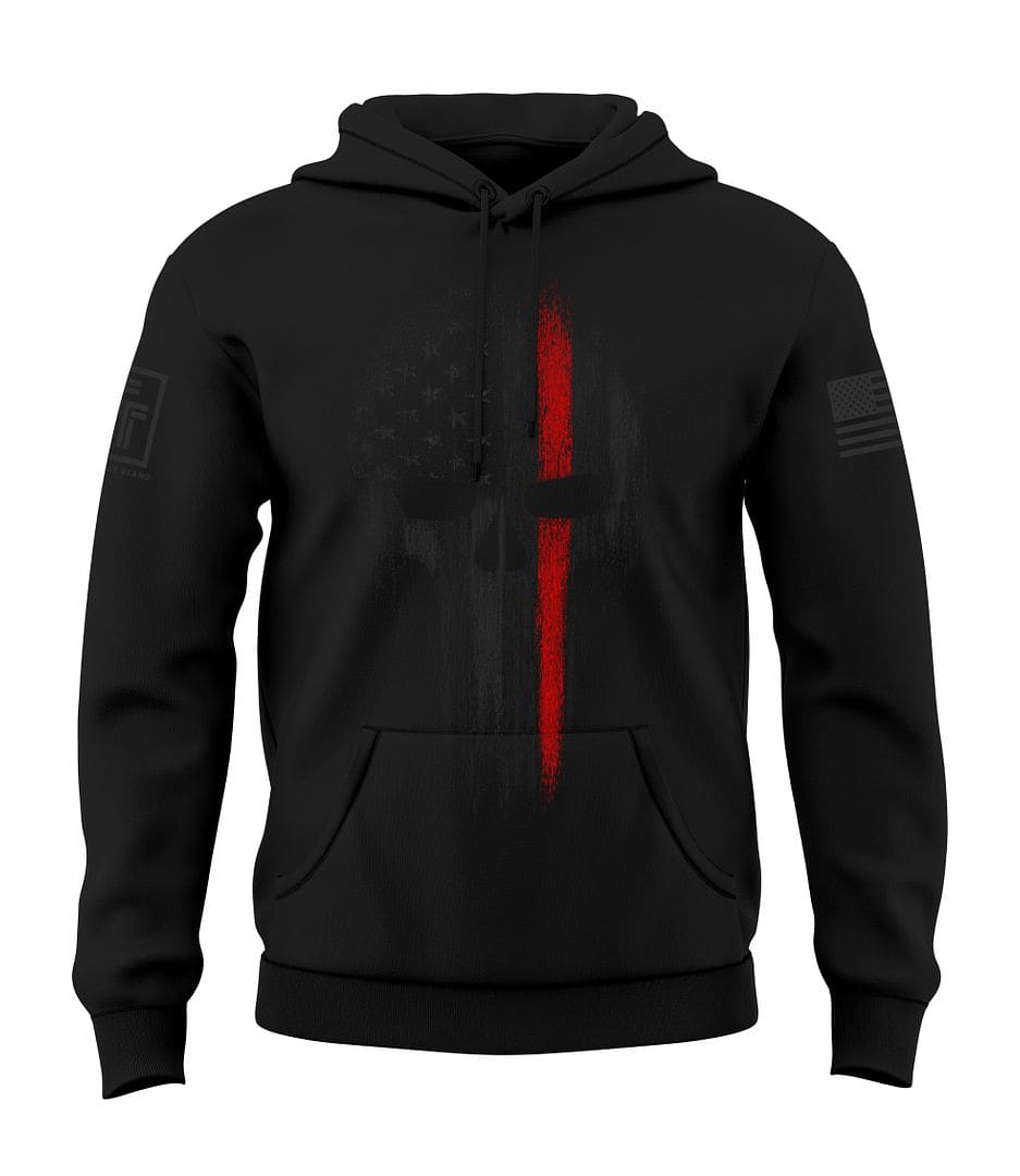 Red Line Skull Flag Stealth Sweatshirt