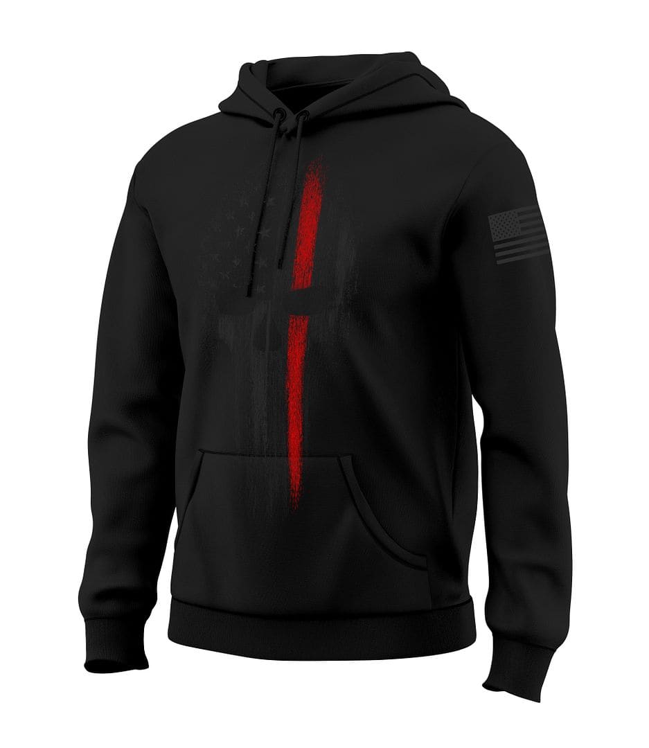Red Line Skull Flag Stealth Sweatshirt