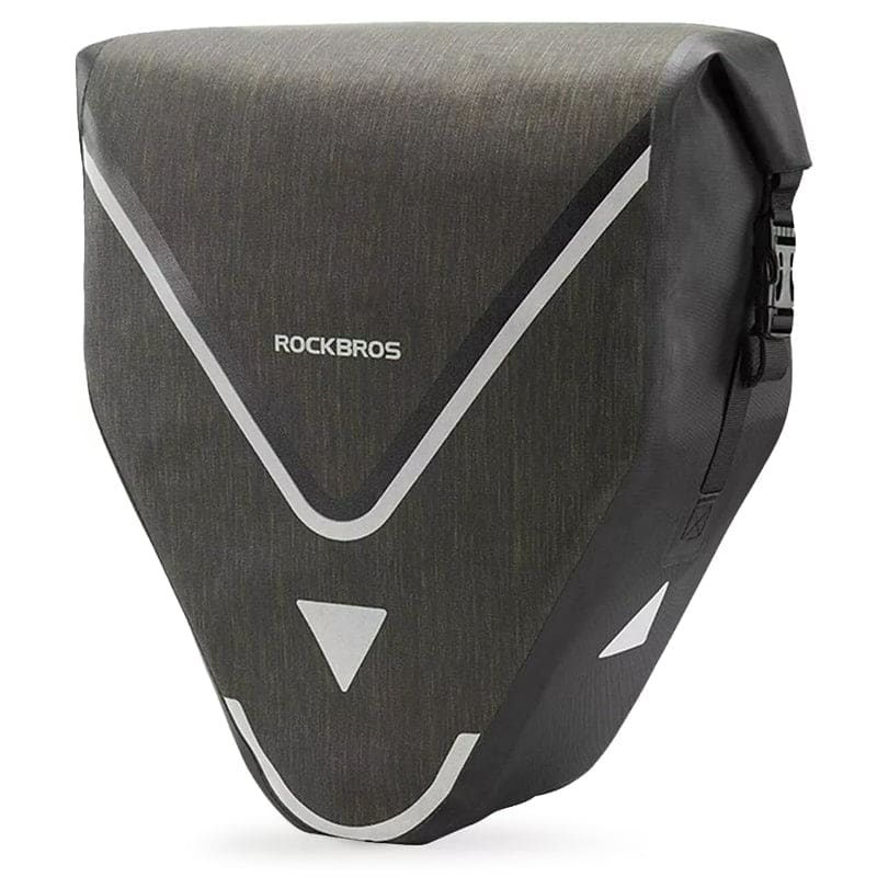 ROCKBROS 20L Triangle Waterproof Bike Rear Rack Pannier Bag for Grocery Touring Cycling - Grey