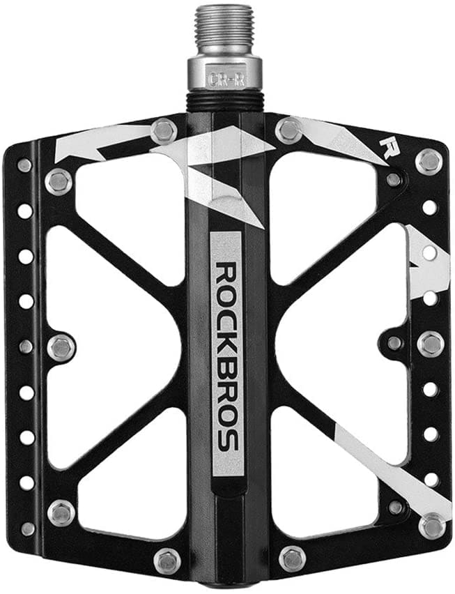 ROCKBROS Large Size Mountain Bicycle Aluminium Alloy Pedals-BLACK - Black