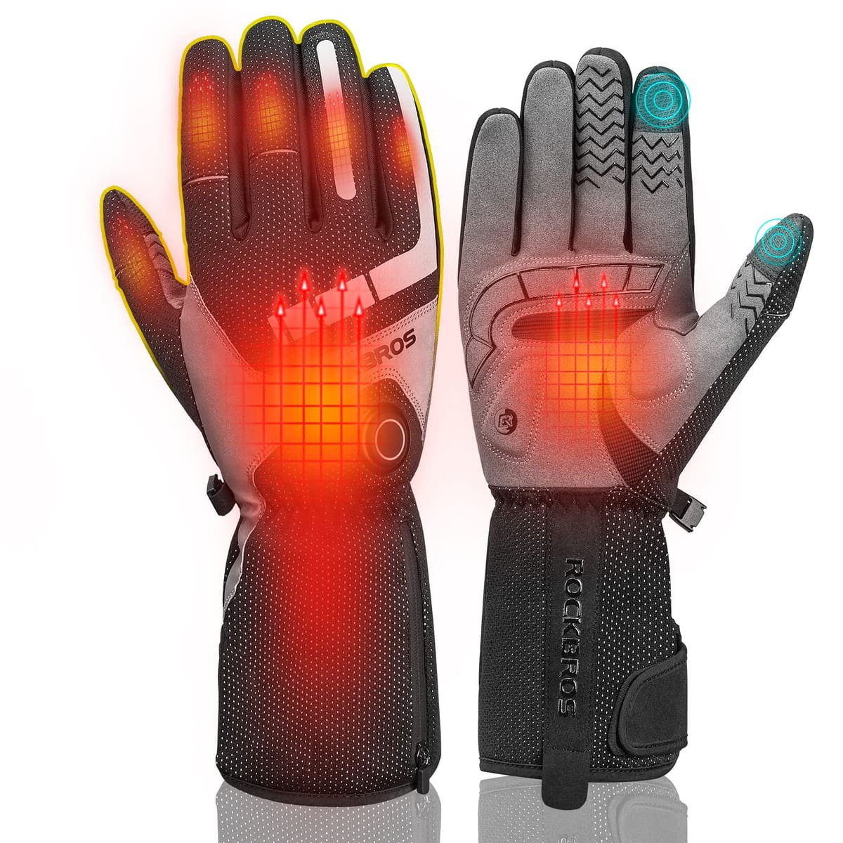 ROCKBROS Rechargeable Heated Gloves 4000mAh Touchscreen Windproof Thermal - M