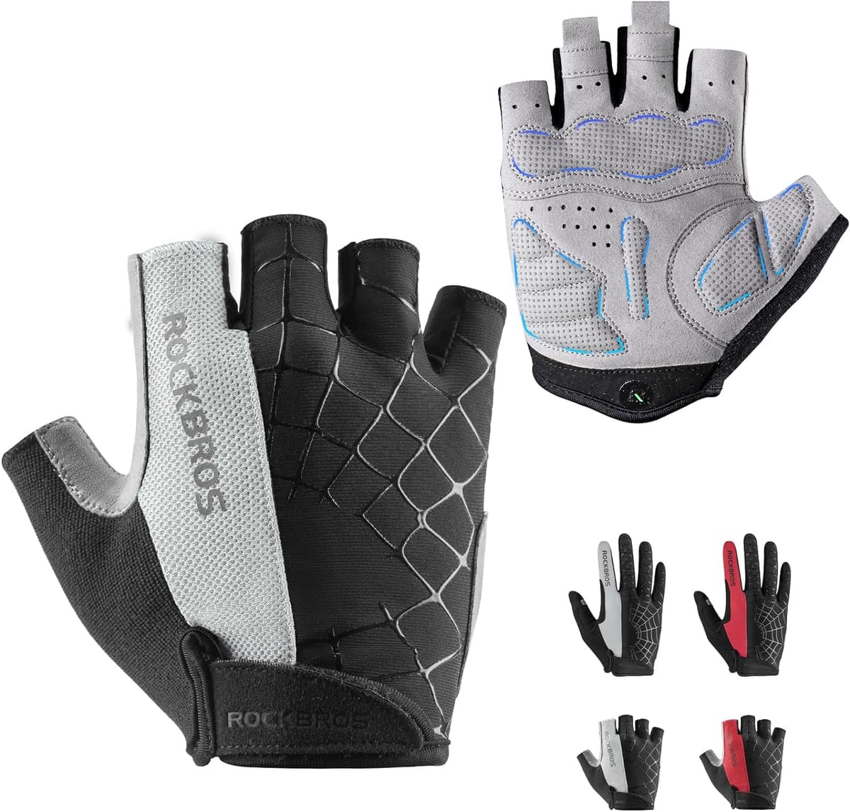 ROCKBROS Windproof Touch Screen Riding MTB Bike Gloves - Short-Gray / US XS/Asia S