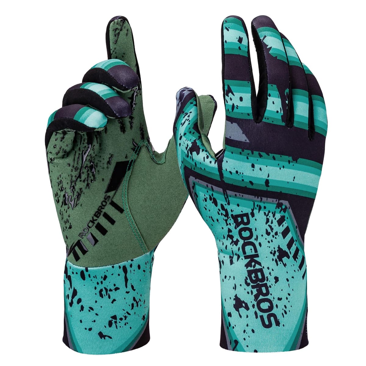ROCKBROS Winter Cycling Gloves Men's Thermal Windproof Full Finger MTB Gloves - US S=Asia M