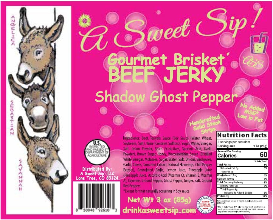 Shadow Ghost Pepper Gourmet Brisket Jerky by A Sweet Sip!
