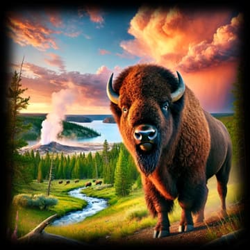 "Stoic Bison - Geyser Basin" - ASScoozie Design on FrostBuddy Universal Buddy | A Sweet Sip