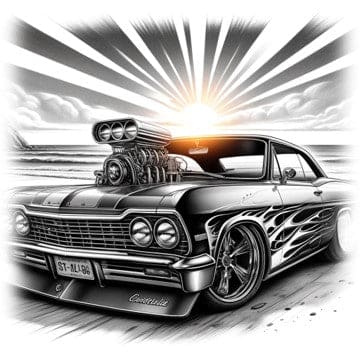 "Street Rod - Impala Sunrise" - ASScoozie Design on FrostBuddy Universal Buddy | A Sweet Sip