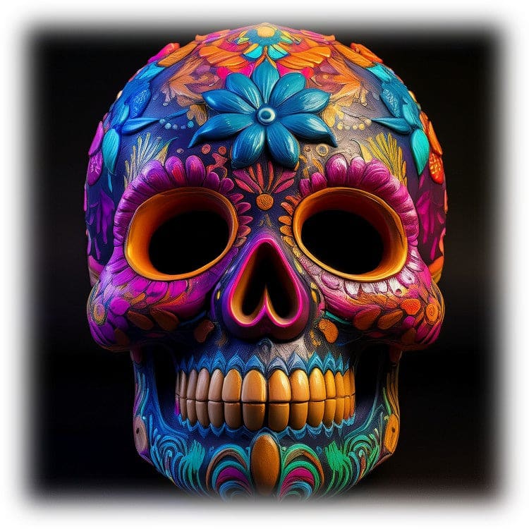 "Sugar Skull - Blue Blossom" - ASScoozie Design on FrostBuddy Universal Buddy | A Sweet Sip