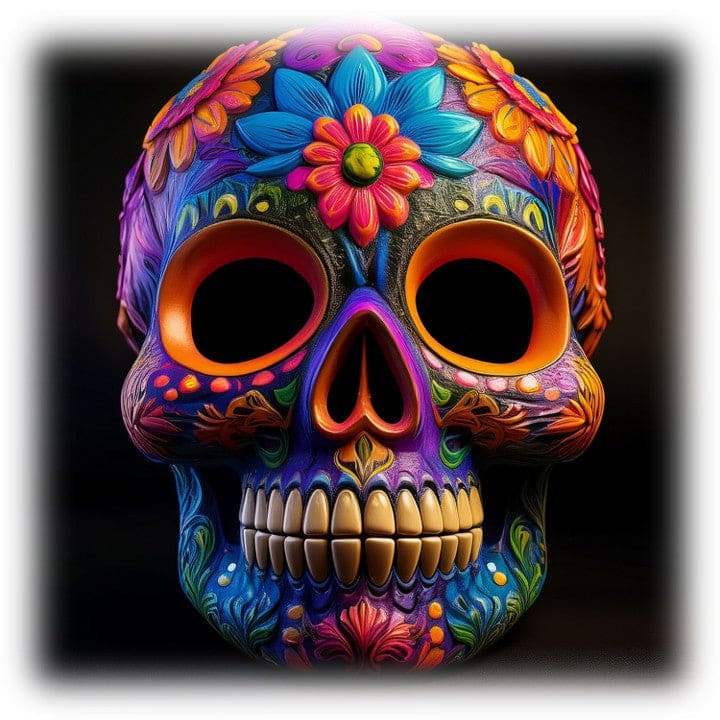 "Sugar Skull - Bold Bloom" - ASScoozie Design on FrostBuddy Universal Buddy | A Sweet Sip