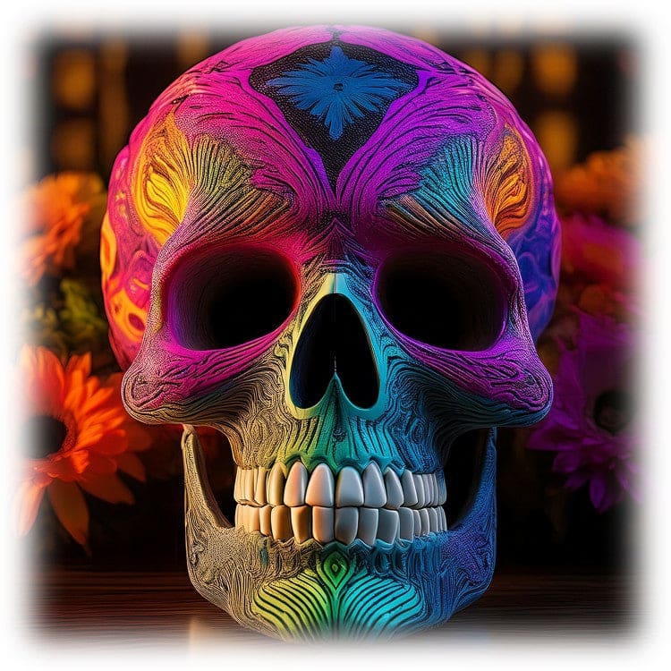 "Sugar Skull - Swirl Pattern" - ASScoozie Design on FrostBuddy Universal Buddy | A Sweet Sip