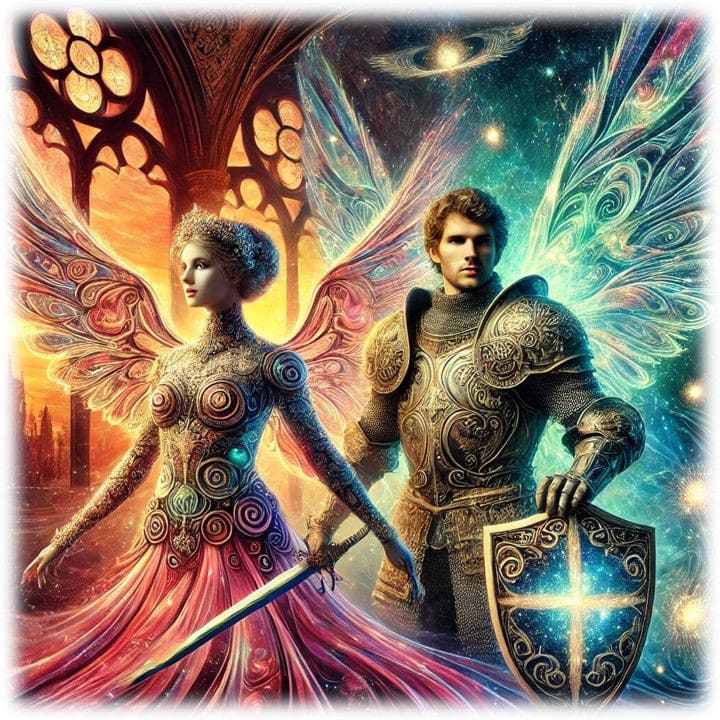 "The Imaginary Realm - Angel & Knight" - ASScoozie Design on FrostBuddy Universal Buddy | A Sweet Sip