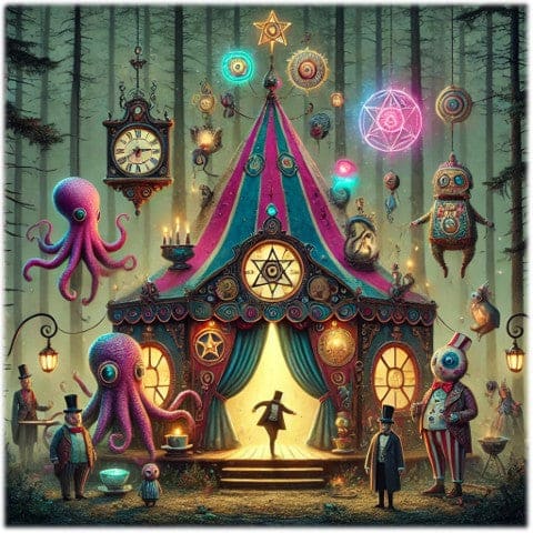 "The Imaginary Realm - Circus Tent" - ASScoozie Design on FrostBuddy Universal Buddy | A Sweet Sip