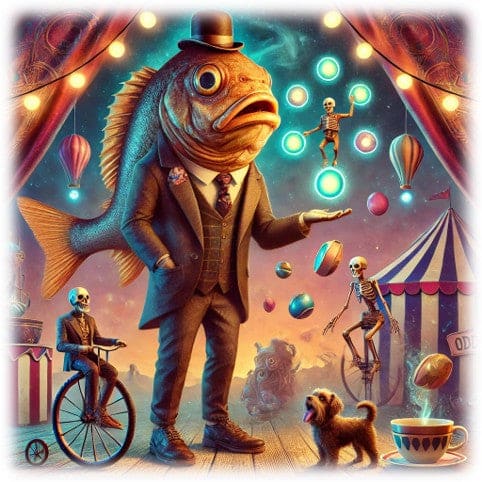 "The Imaginary Realm - Fish Ringmaster" - ASScoozie Design on FrostBuddy Universal Buddy | A Sweet Sip