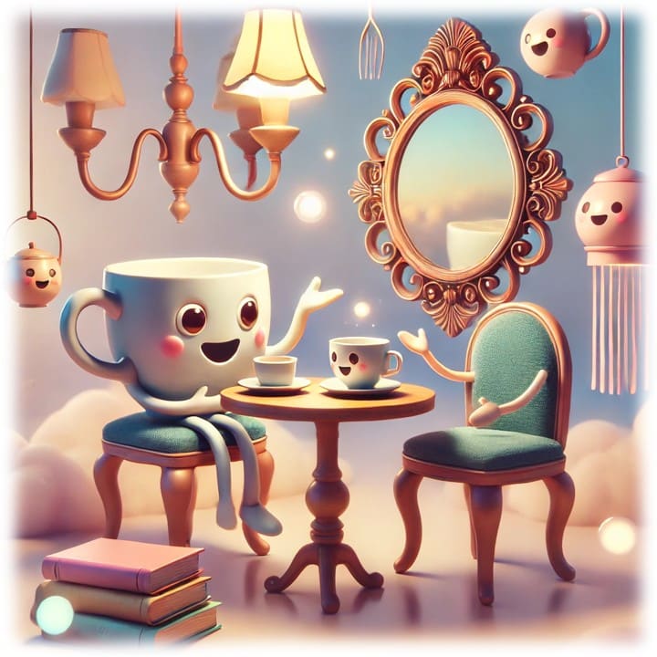 "The Imaginary Realm - Teacup Tea Party" - ASScoozie Design on FrostBuddy Universal Buddy | A Sweet Sip