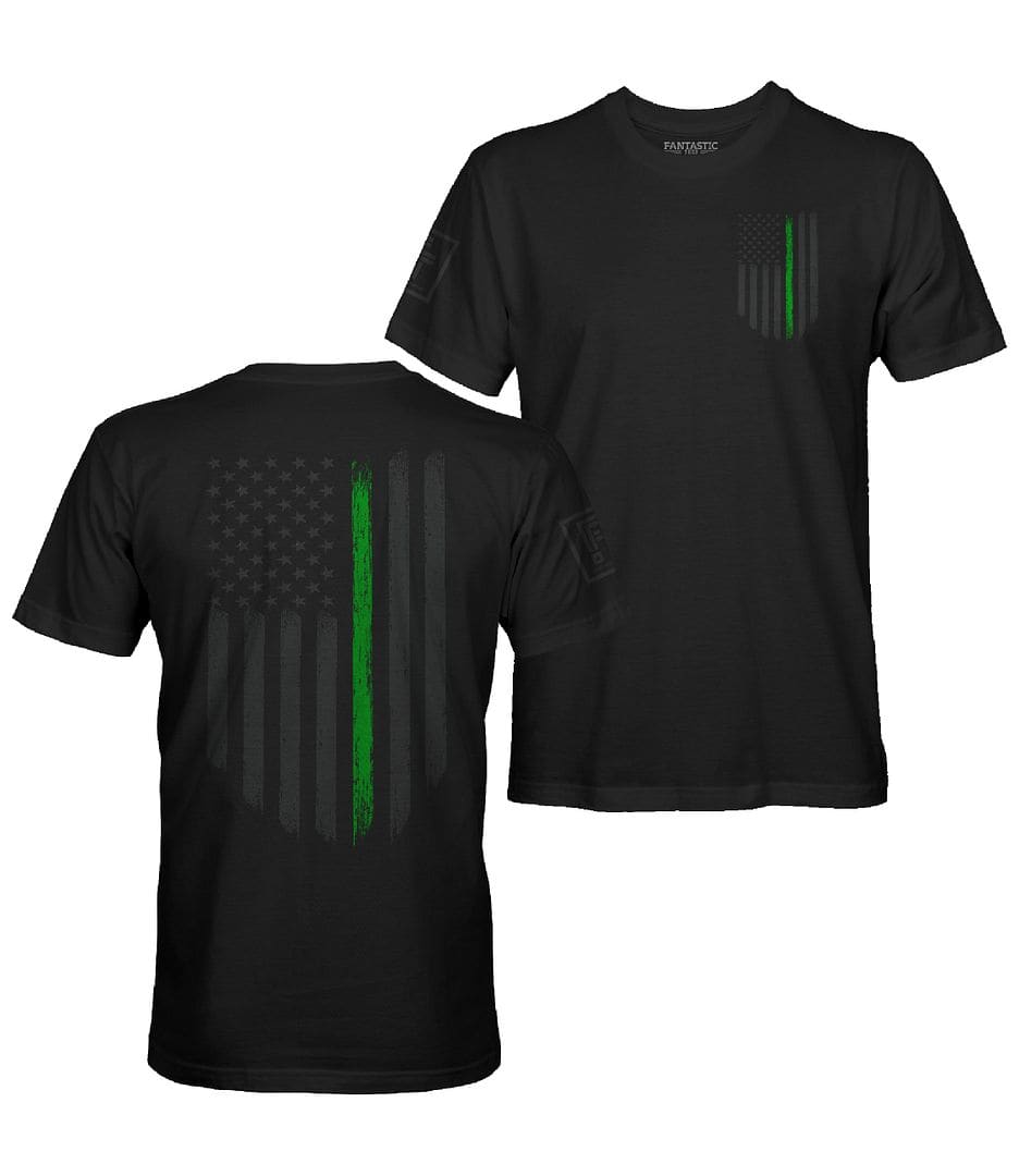 Green Line Flag Stealth T-shirt