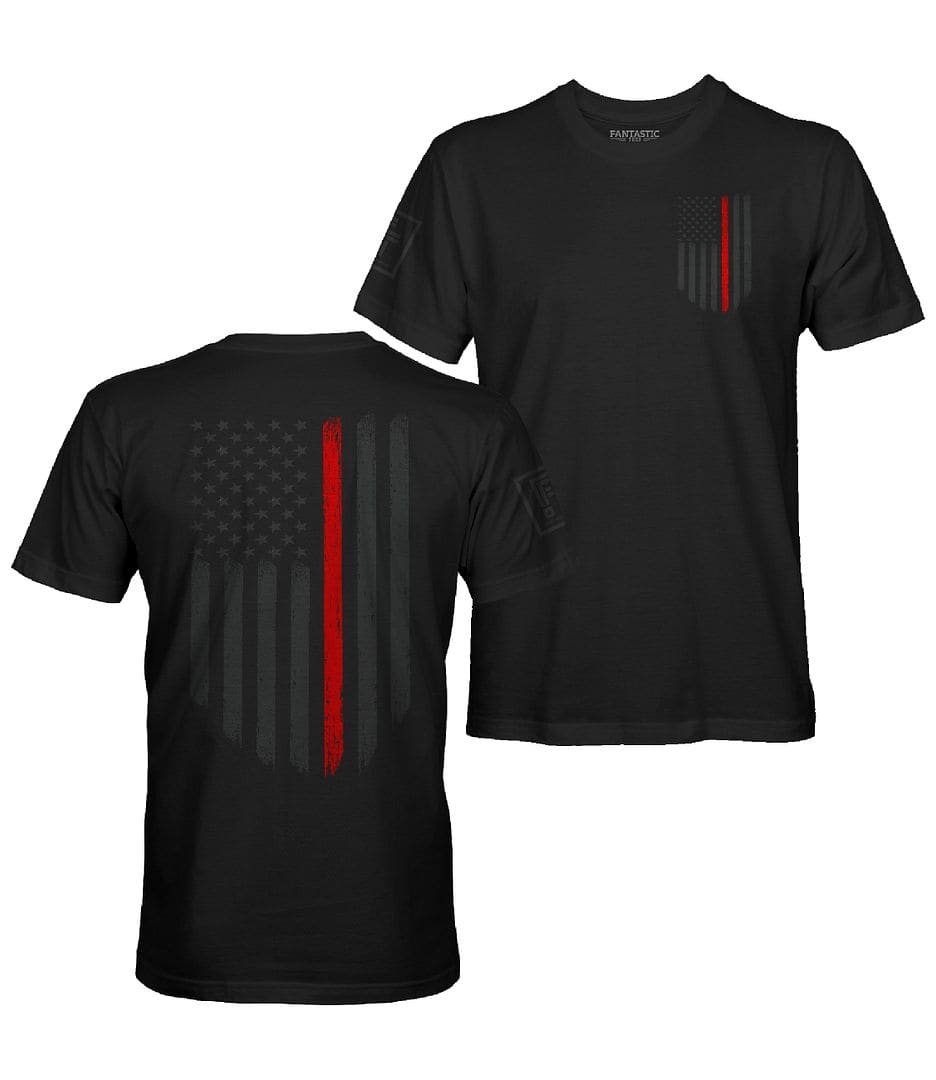 Red Line Flag Stealth T-Shirt