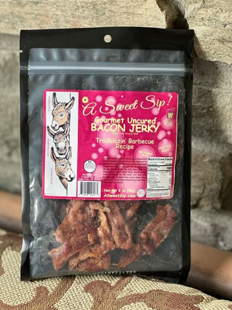 Trailblazin' BBQ Recipe Gourmet Uncured Bacon Jerky by A Sweet Sip!