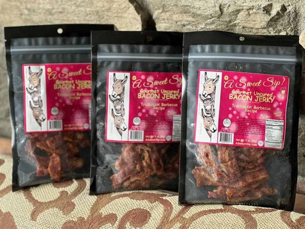 Trailblazin' BBQ Recipe Gourmet Uncured Bacon Jerky by A Sweet Sip!