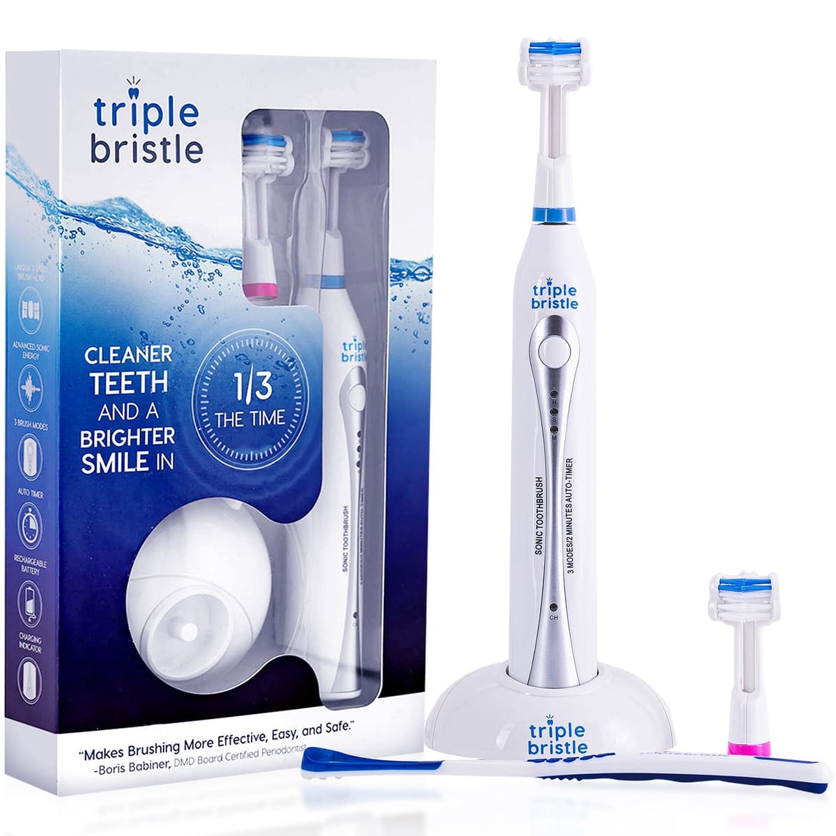 Triple Bristle Original 3-sided Sonic Electric Toothbrush