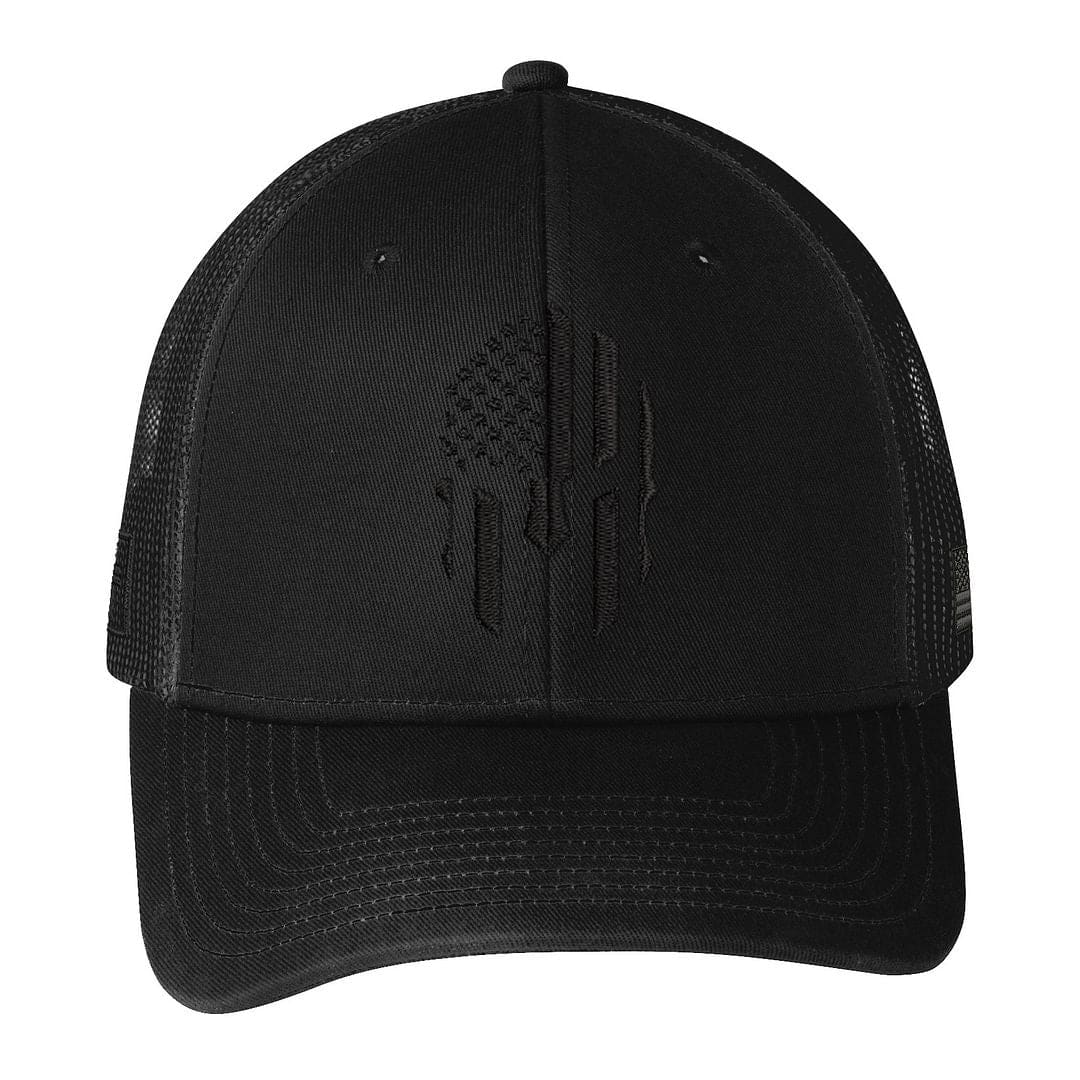 USA Spartan Blackout Trucker Hat
