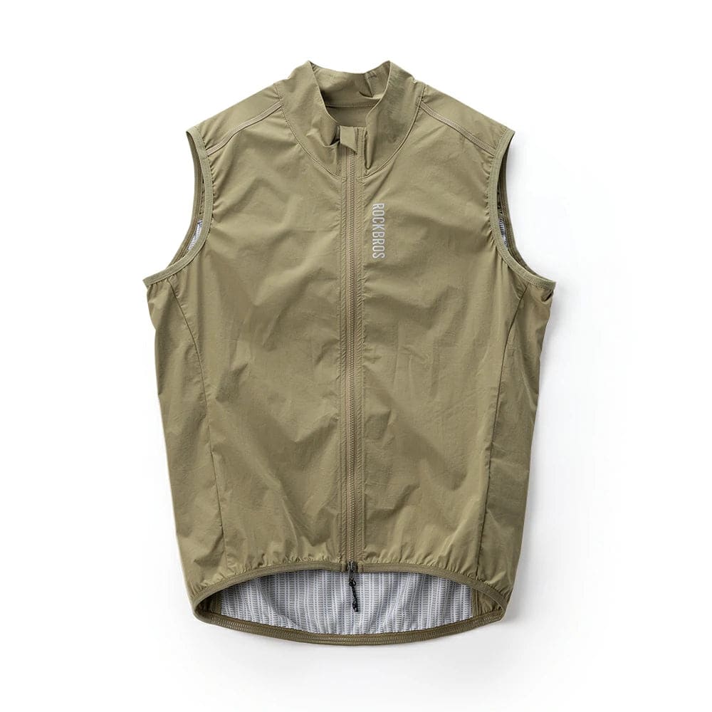 Windproof Cycling Jacket Vest Breathable Unisex - Khaki / US M=Asian L