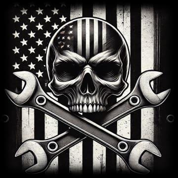 "Wrenchin' - Stars & Stripes" - ASScoozie Design on FrostBuddy Universal Buddy | A Sweet Sip